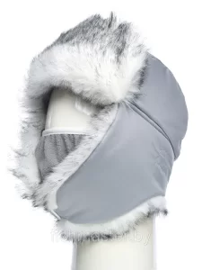 Шапка ушанка зимняя HUNTSMAN Евро Волк Полярный с маской ткань Taslan
