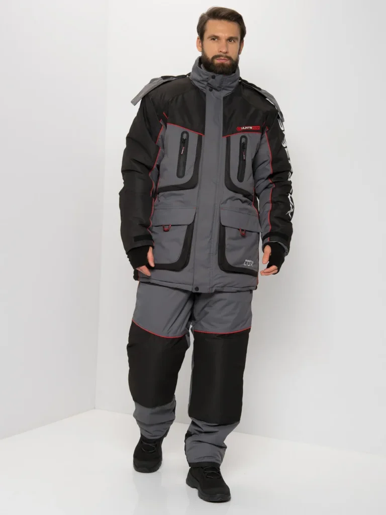 Костюм зимний Huntsman Siberia LUX -45°C Серый/Черный (мембрана 6000/6000, Breathable)