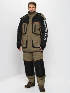 Костюм зимний Huntsman Siberia LUX -45°C Хаки/Черный (мембрана 6000/6000, Breathable)