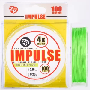 Плетёный шнур  ZanderMaster IMPULSE 4X 100м цвет Шартрез