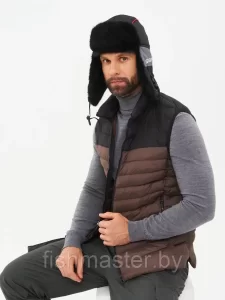 Шапка ушанка зимняя HUNTSMAN Siberia, цвет Серый/Черный