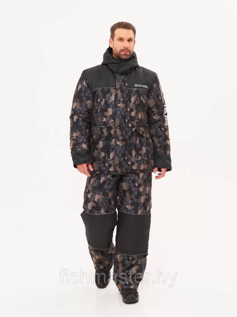 Костюм HUNTSMAN Альтаир -45°C цв КМФ 001 (соты хаки) ткань Alova high-tech