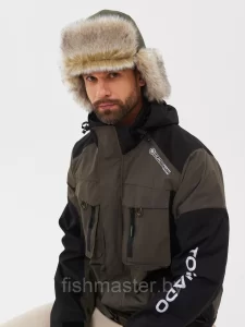 Шапка ушанка зимняя HUNTSMAN Горка-Люкс Хаки Исландия