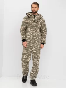 Костюм летний HUNTSMAN Антигнус Эконом цв.Св.пиксель128/2 тк.Смесовая Рип-Стоп