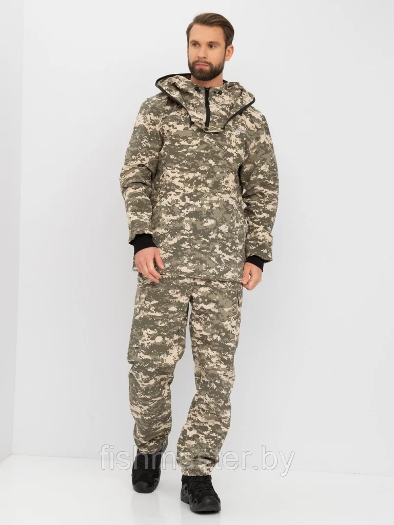 Костюм летний HUNTSMAN Антигнус Эконом цв.Св.пиксель128/2 тк.Смесовая Рип-Стоп