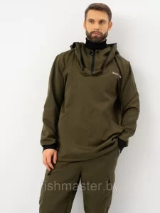 Костюм летний HUNTSMAN Антигнус Эконом цв.Хаки тк.Смесовая Рип-Стоп