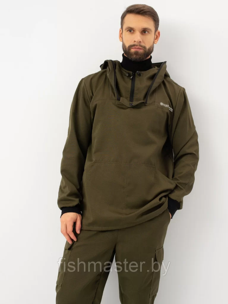 Костюм летний HUNTSMAN Антигнус Эконом цв.Хаки тк.Смесовая Рип-Стоп