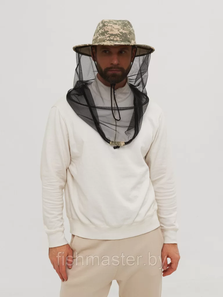 Панама-накомарник HUNTSMAN Антигнус c кольцом цв.Св.пиксель 128/2 тк.Смесовая