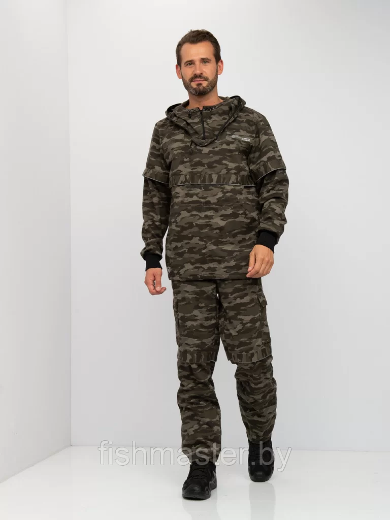 Костюм летний HUNTSMAN Антигнус Люкс цв.Милитари тк.Твил-Пич