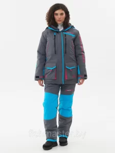 Зимний костюм HUNTSMAN Siberia Lady мембрана 6000/6000 -35°C цвет Серый/Голубой ткань Breathable