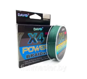 Плетеный шнур DAYO POWER BRAID X4 150м цвет темно-зеленый