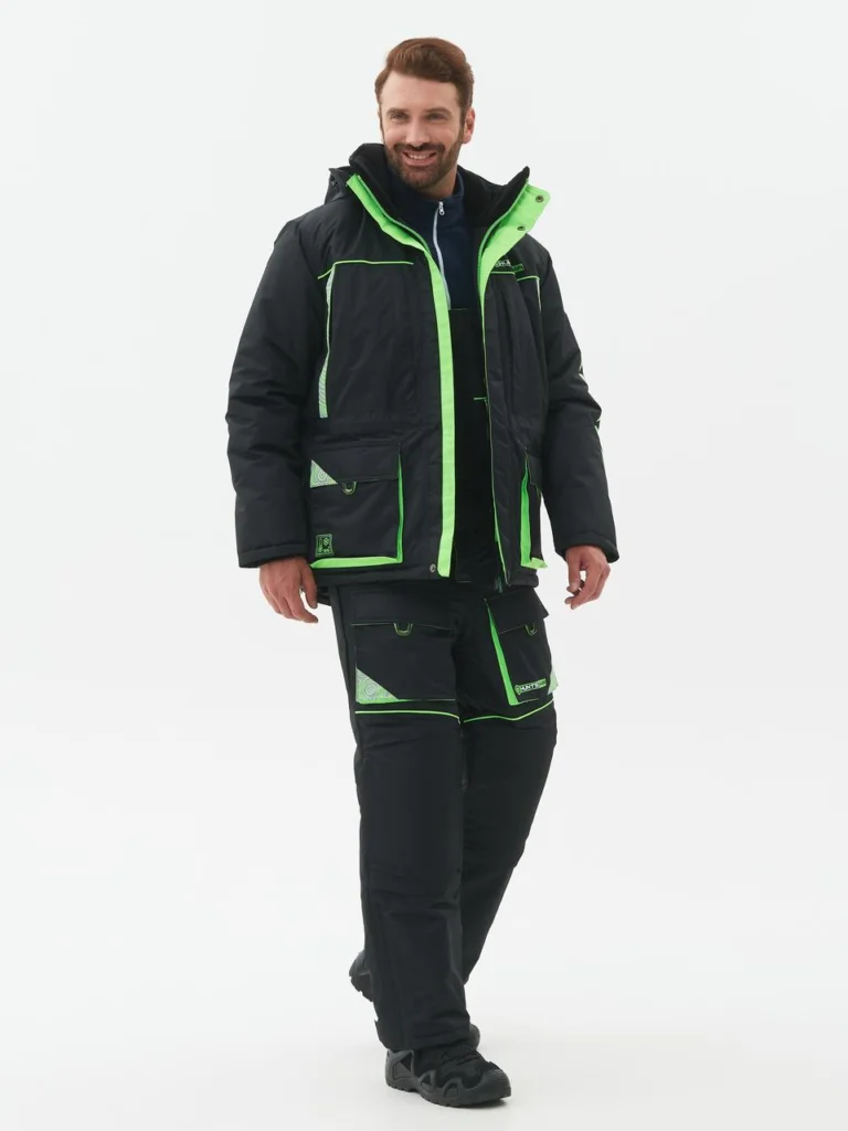 Костюм HUNTSMAN Elbrus -35°C цв Черный/Лайм