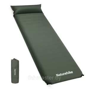 Коврик надувной односпальный Naturehike D04 CNK2450WS020 цвет Хаки чехлом и подушкой