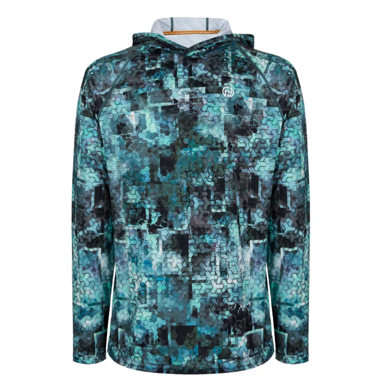 Футболка FHM Mark Hoodie V3 UPF 50+ цвет Мятный принт
