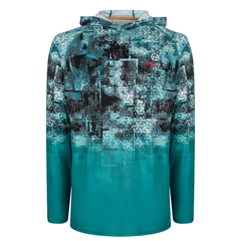 Футболка FHM Mark Hoodie V3 UPF 50+ цвет Мятный/мятный принт